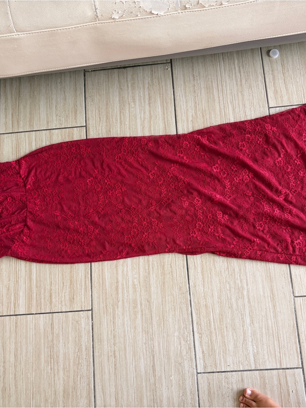 Peppermayo Red Lace Maxi Dress - Picture 3 of 11